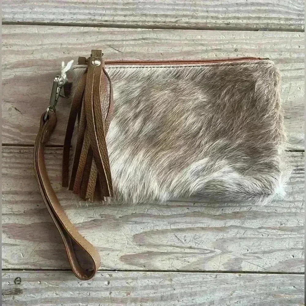 Faux cow hide wallet